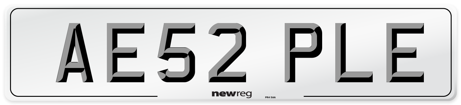 AE52 PLE Number Plate from New Reg